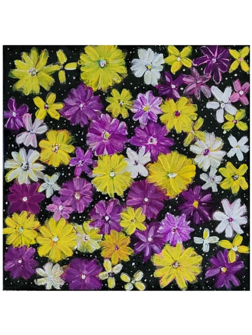 Hand Crafted Textured Abstract Design 12x12 Inches Canvas Picture - Picture 1 of 4